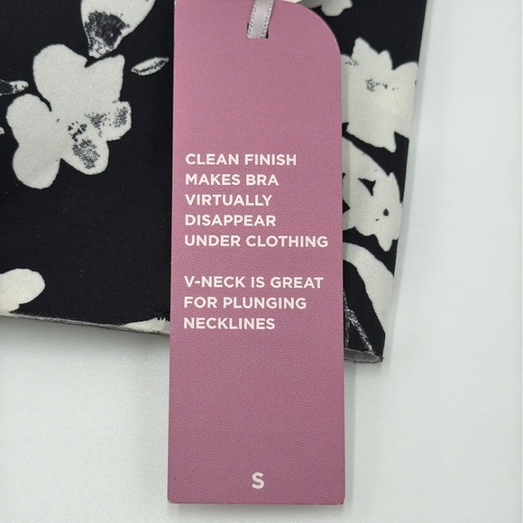 NWT Ambrielle Priya Floral V-Neck Lounge Bra – Black, Size S - Picture 4 of 10